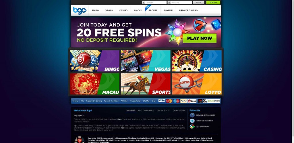 Bgo casino home page - 20 free spins