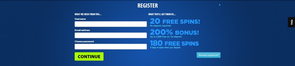 bgo casino 20 free spins registration